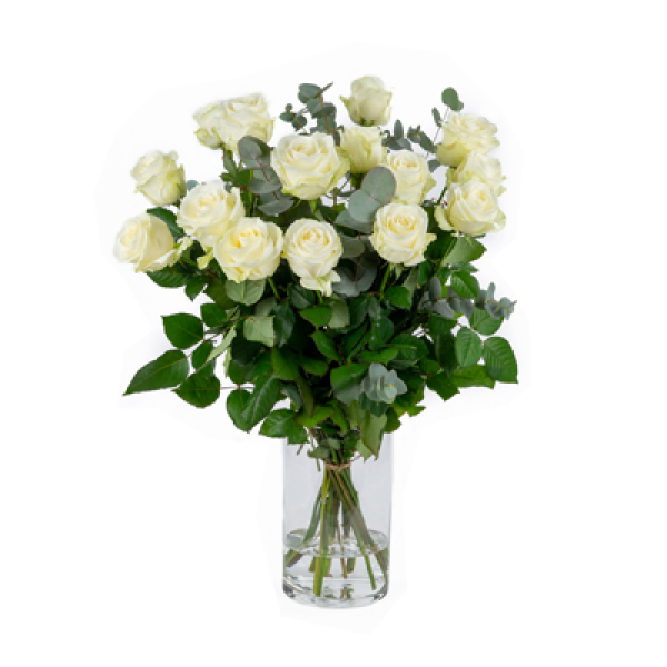 Boeket Rosie 15 stuks met groen