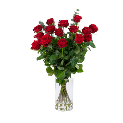 Rode rozen 60 cm lang 15 stuks met groen
