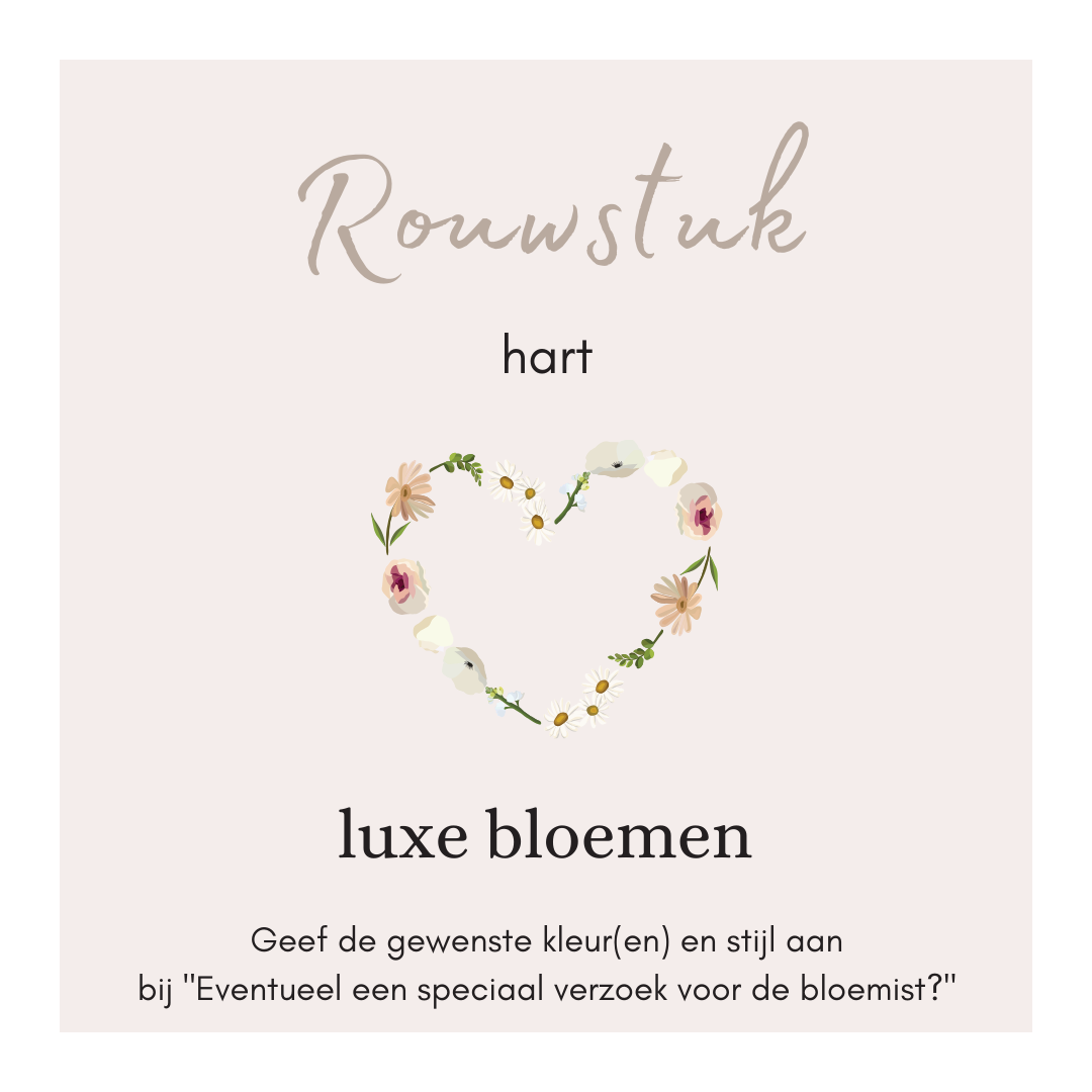 Rouwstuk hart - luxe bloemen 30cm