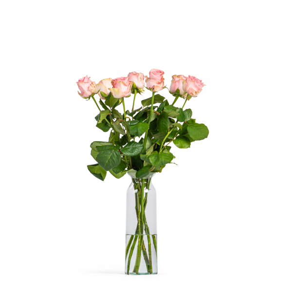 Boeket met roze rozen Middel