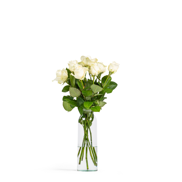 Boeket met witte rozen Middel