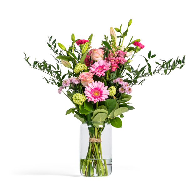 Plukboeket in roze tinten Groot