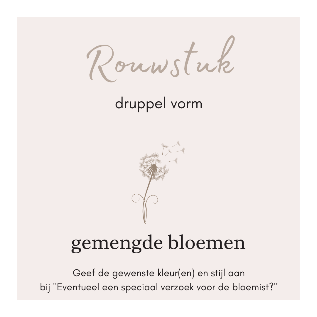 Rouwstuk druppel - gemengde bloemen 100cm