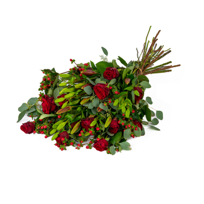 rouwboeket rood Middel