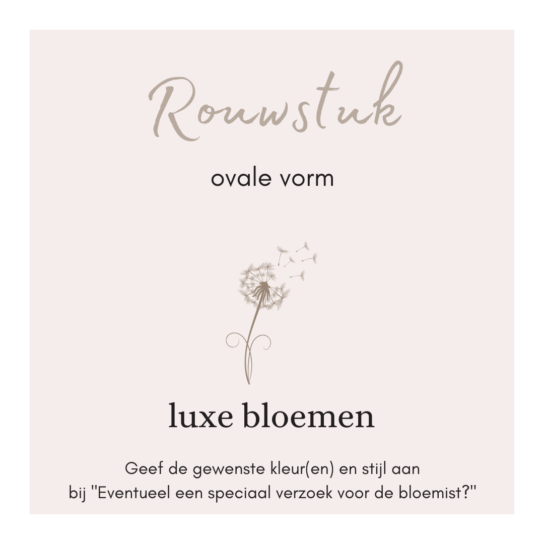 Rouwstuk ovale vorm - luxe bloemen 70cm