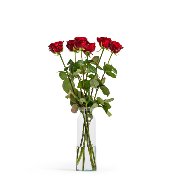 Boeket met rode rozen Groot