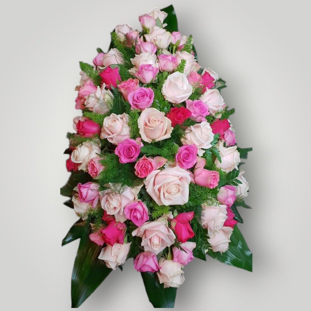 druppel gemengde roze rozen Langwerpig 50cm
