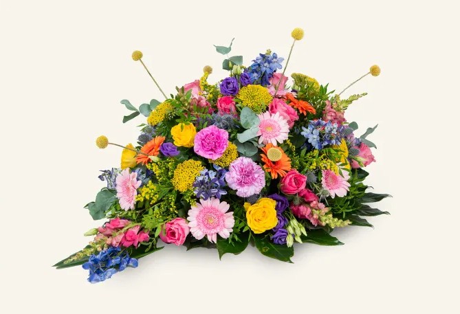 Rouwbloemstuk Bont in druppelvorm Klein