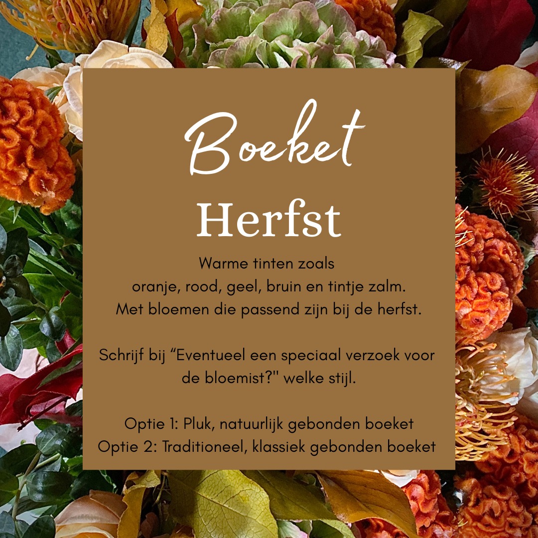 Boeket herfst - oranje rood geel  