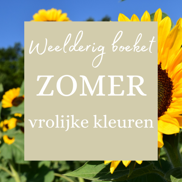 Weelderig langstelig zomer boeket - vrolijke kleuren  