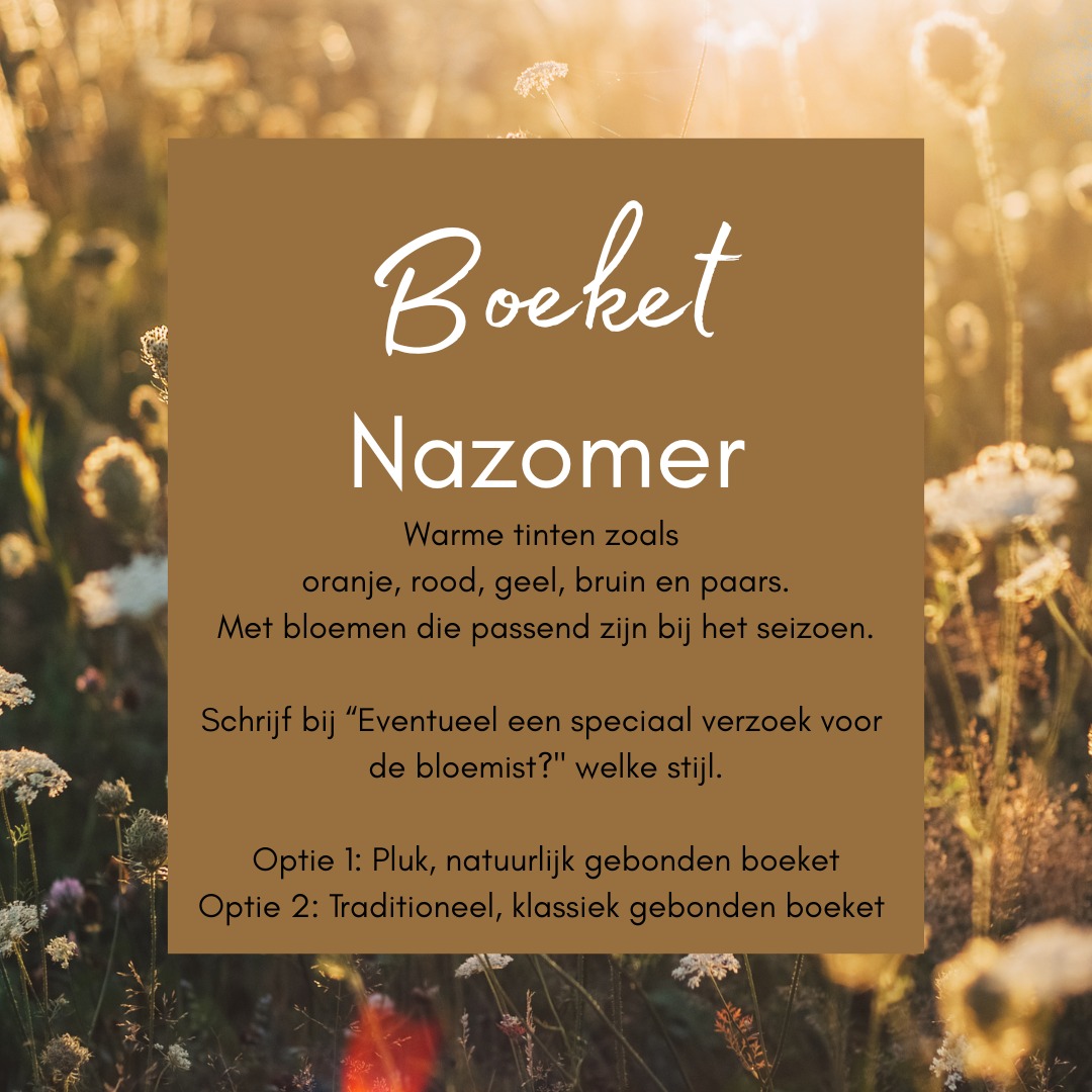 Boeket nazomer - oranje rood geel bruin paars  