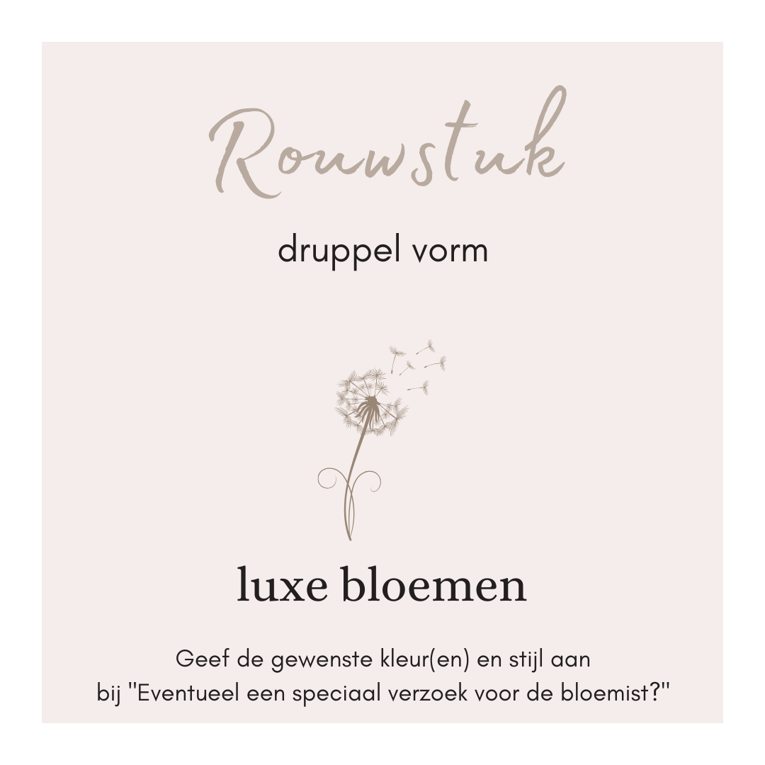 Rouwstuk druppel - luxe bloemen 60cm