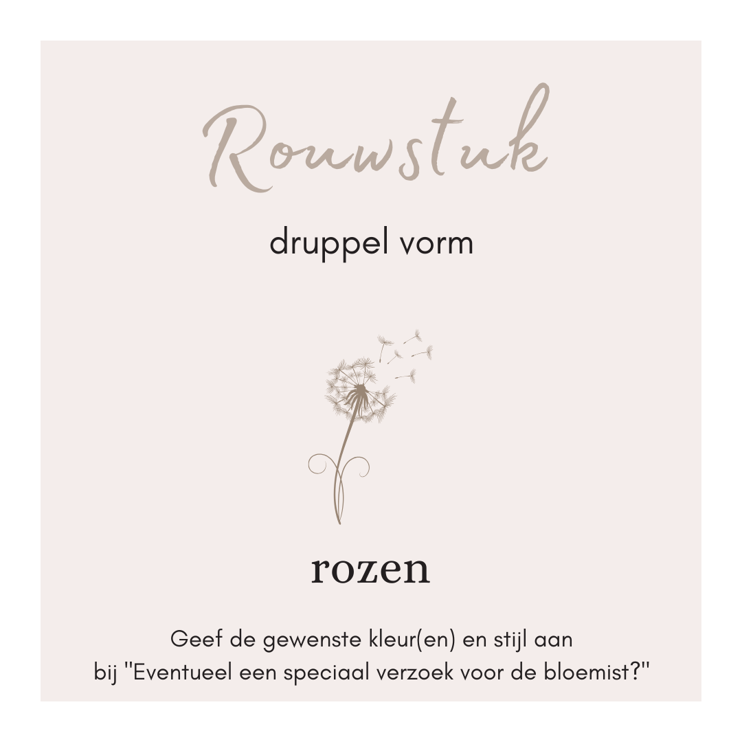 Rouwstuk druppel - rozen 80cm