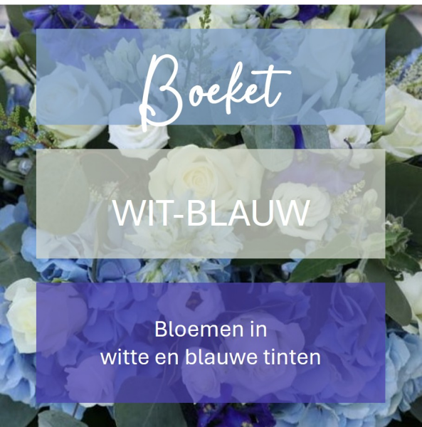Gemengd boeket - witte & blauwe bloemen  
