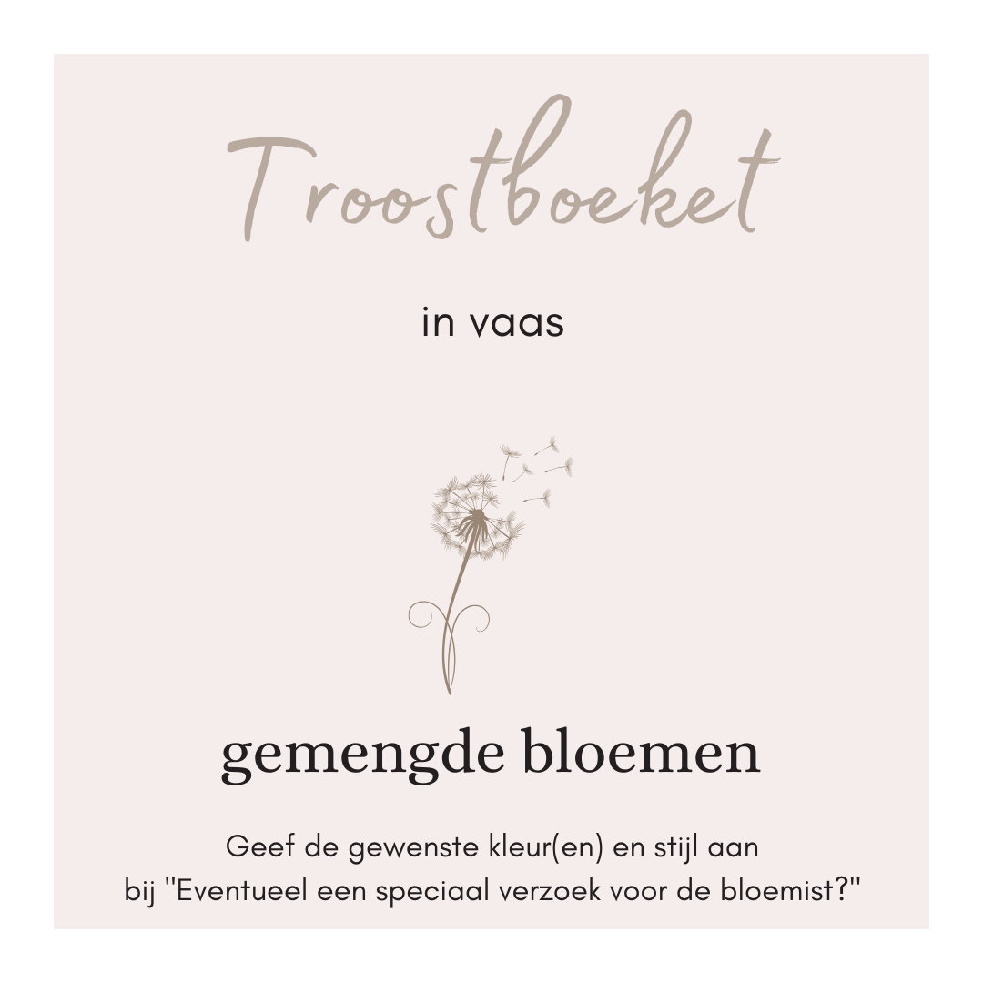 Troostboeket in vaas - gemengde bloemen  