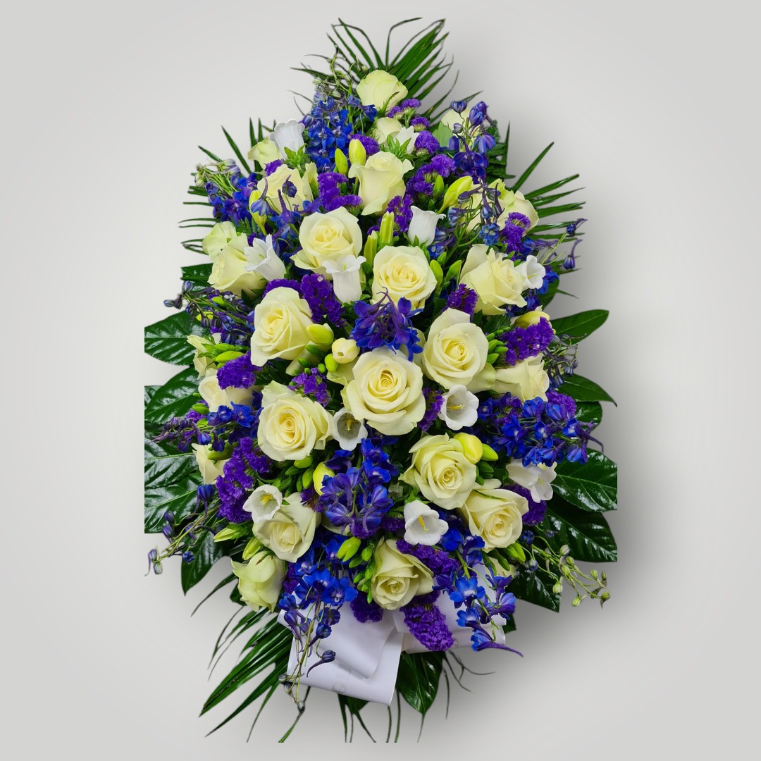 druppel witte rozen blauw Langwerpig 70cm