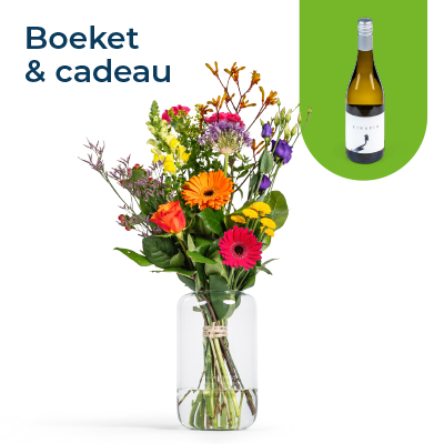 Plukboeket met wijn Middel