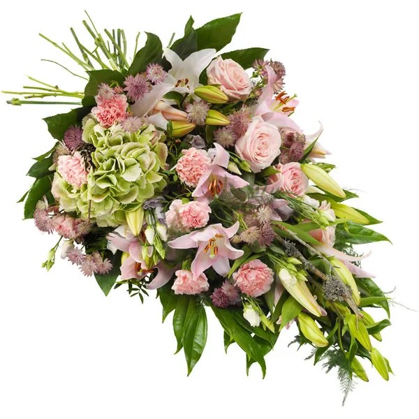 Rouwboeket roze Middel