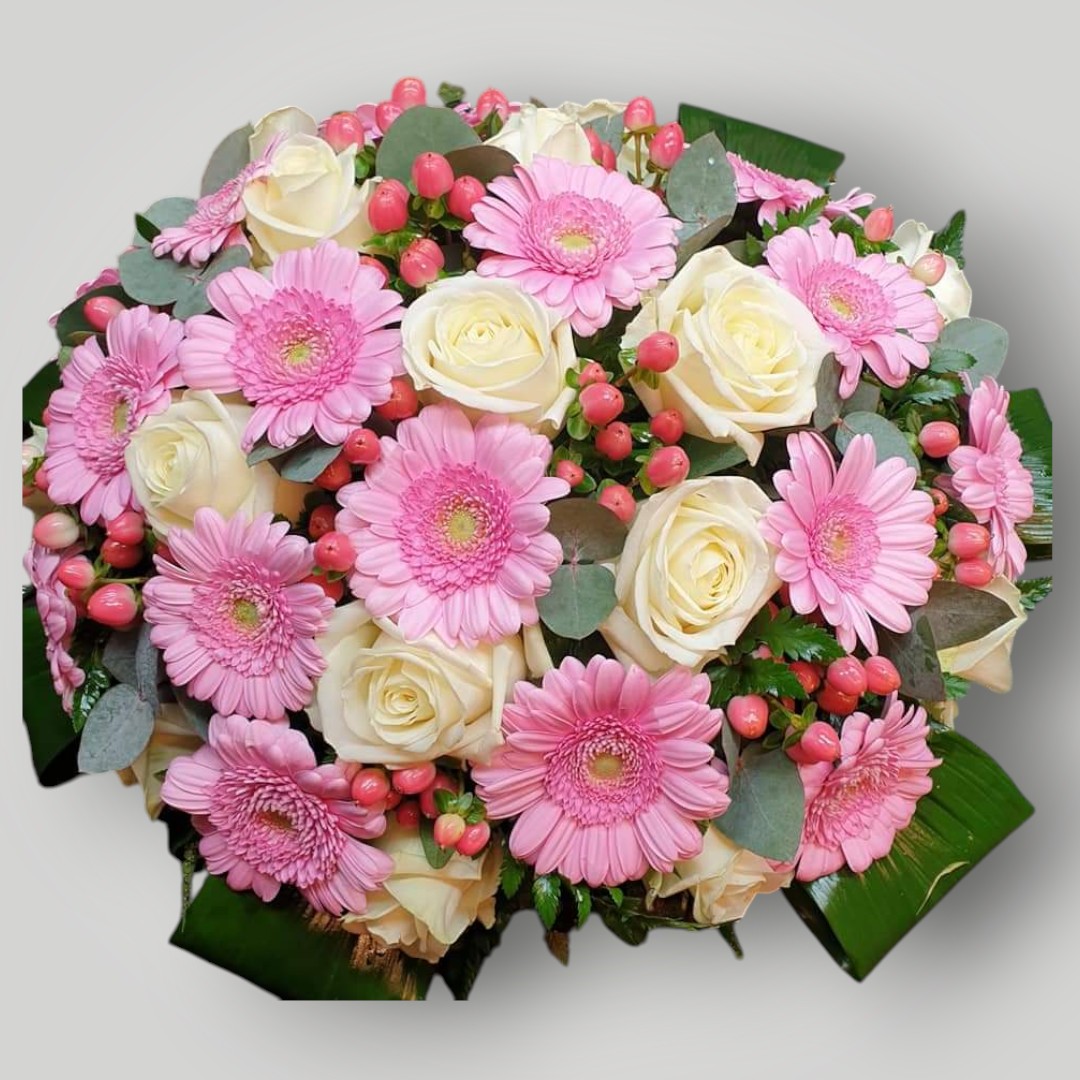 biedermeier wit roze Biedermeier 60cm