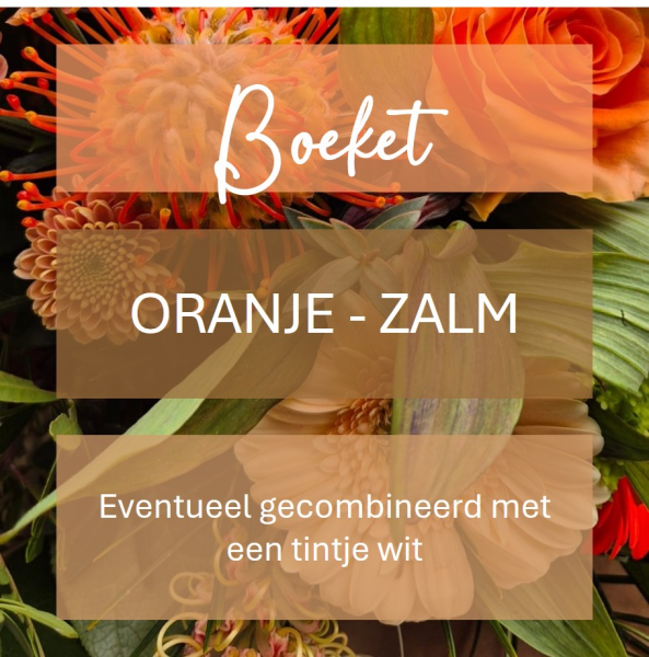 Gemengd boeket - oranje & zalme bloemen  