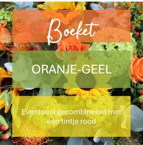Gemengd boeket - oranje & gele bloemen  