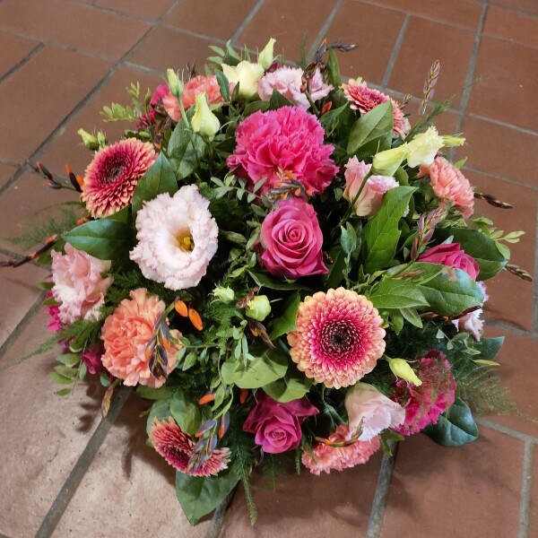 biedermeier warme roze/zalm tinten Groot
