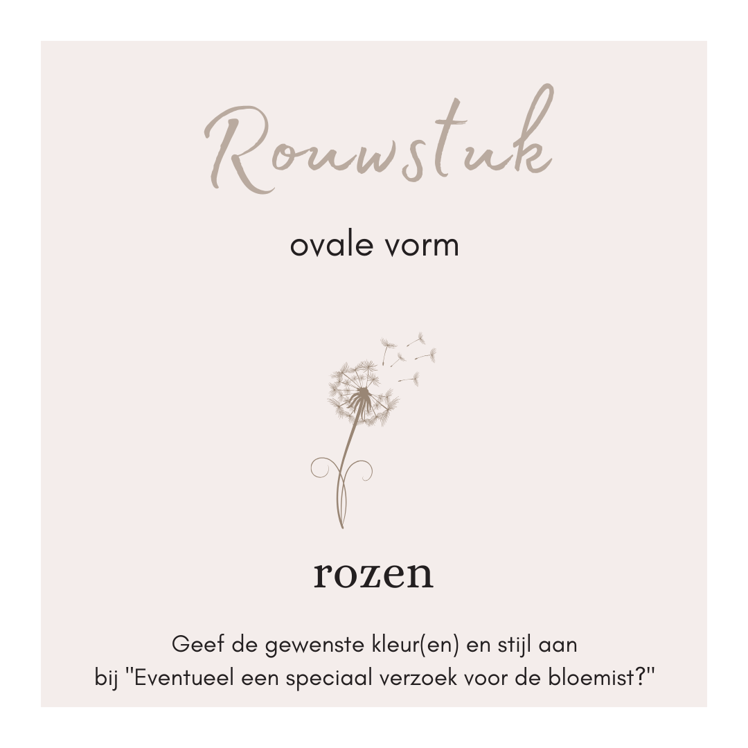 Rouwstuk ovale vorm - rozen 80cm