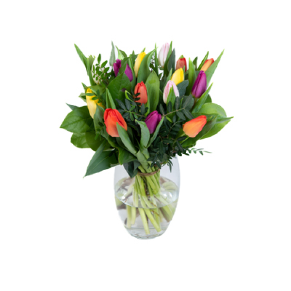 Vrolijk gemengd tulpenboeket Klein
