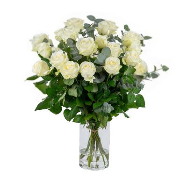 Boeket Rosie 25 stuks met groen