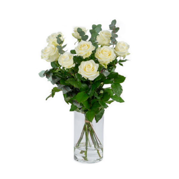Boeket Rosie 9 stuks met groen