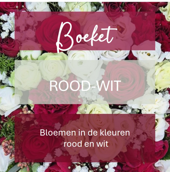 Gemengd boeket - rode & witte bloemen  